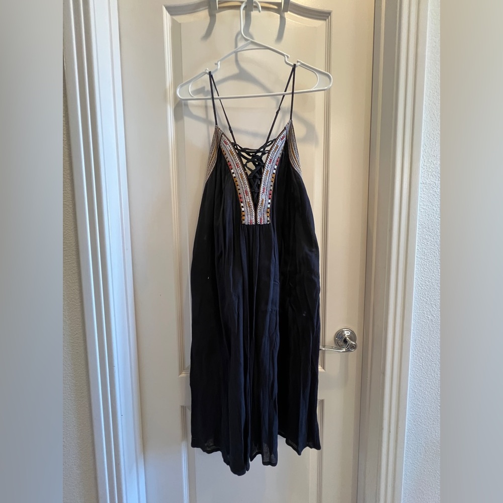 Embroidered Black Dress